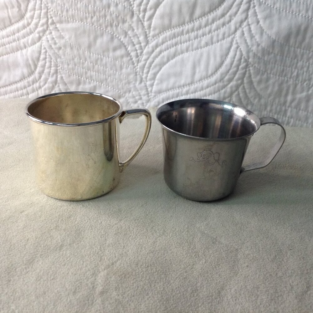 VTG Plated Childs Alphabet cut and Christening Cup. 1930-1950's Traditional Gift